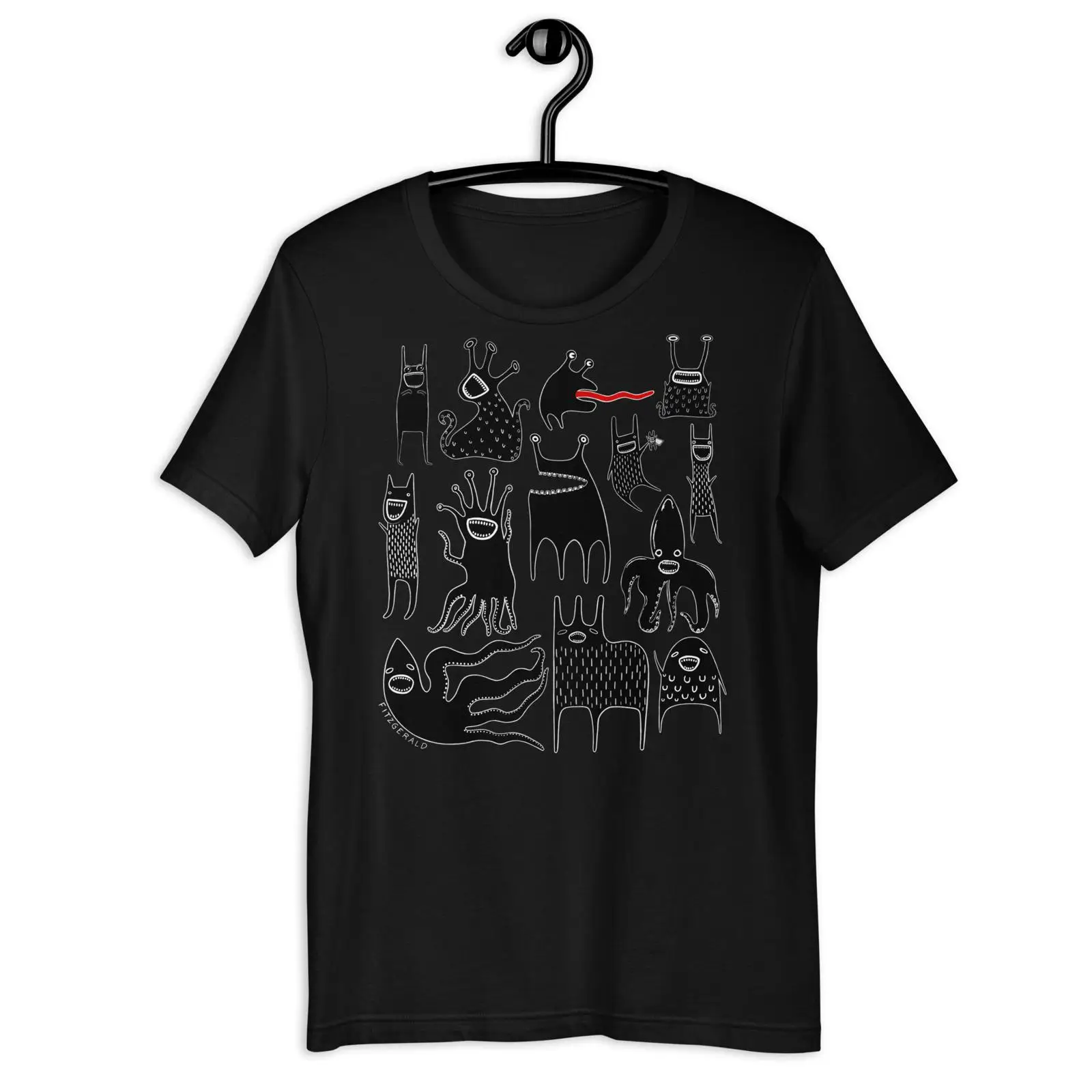 Quirky Vintage Fashion - T-shirt Kawaii Goth Monster: Abbigliamento vintage