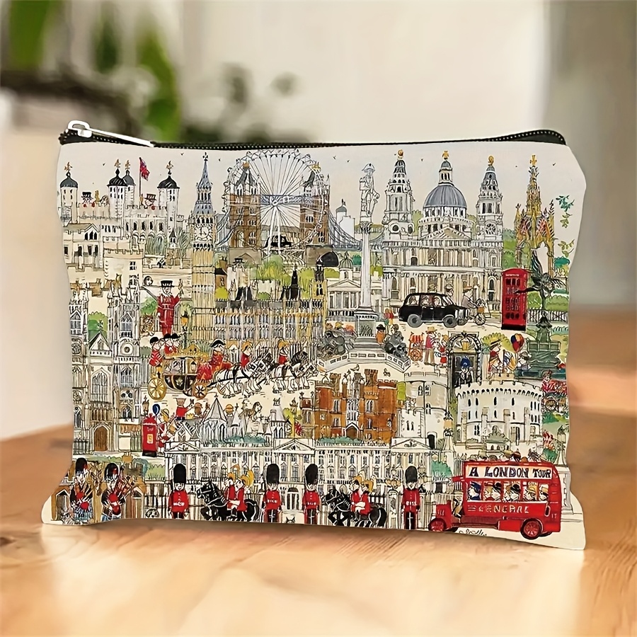 Vintage Fashion London - Borsa per cosmetici vintage con skyline