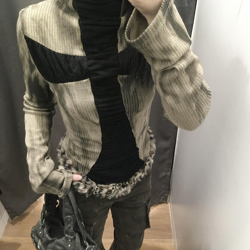 Turtleneck Knit 90S - Goth Cross Sottocultura top slim innamorato