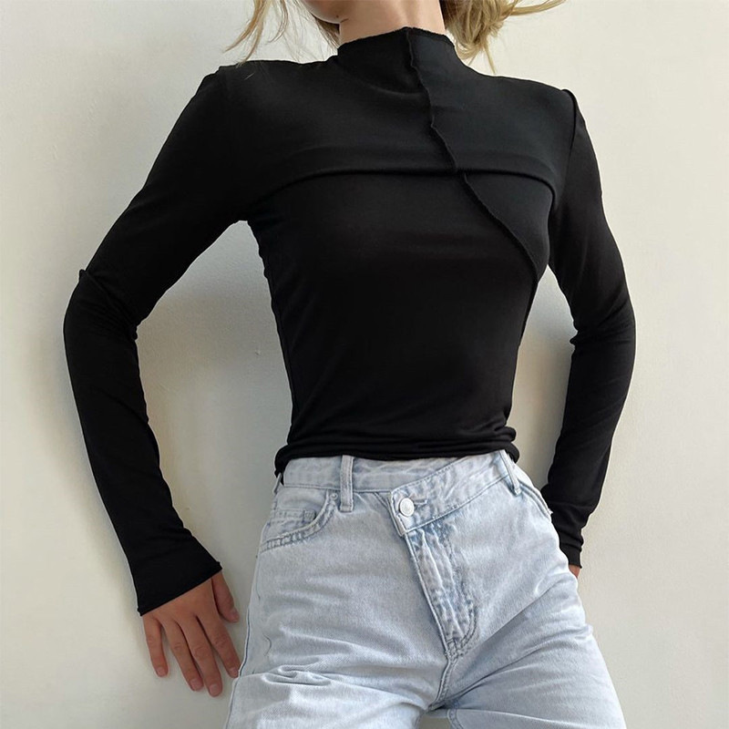 Turtleneck Knit 90S - 2025 Dolcevita autunno Y2K Manica lunga