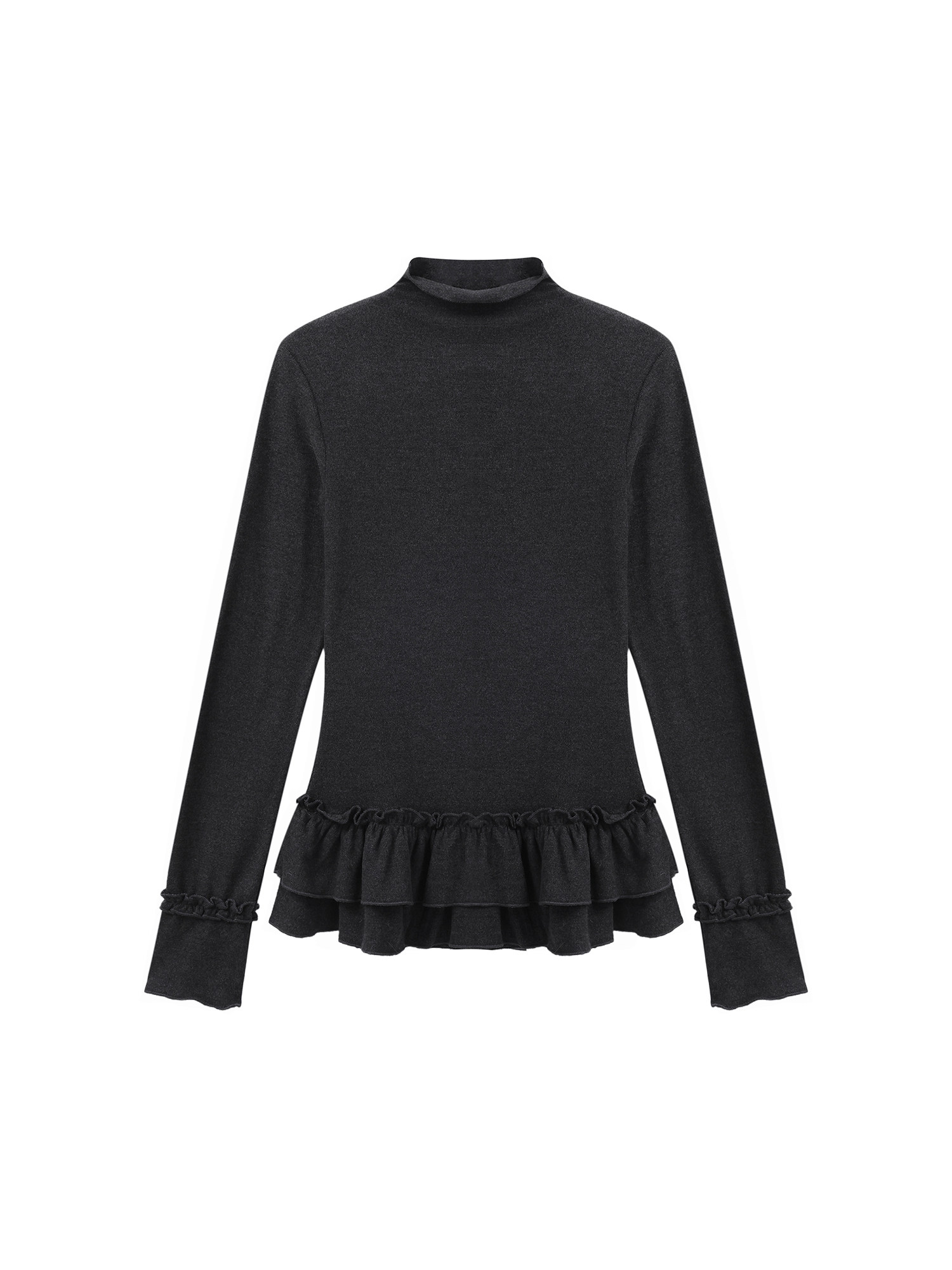 Turtleneck Knit 90S - Maglietta Gotica Marrone da Donna, T-shirt
