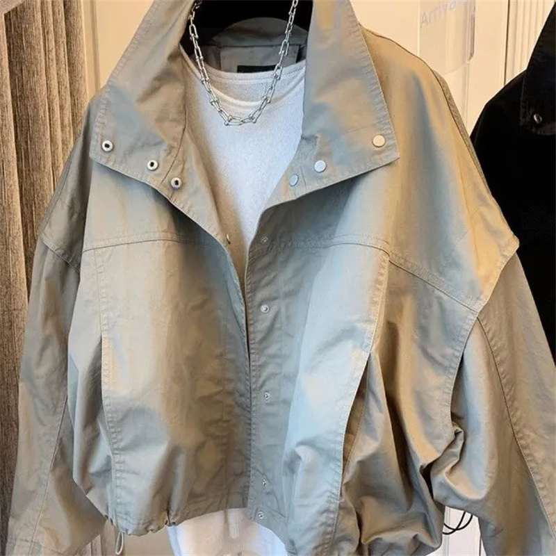 Vintage Fashion Jacket - Cappotto antivento con pieghe a collo