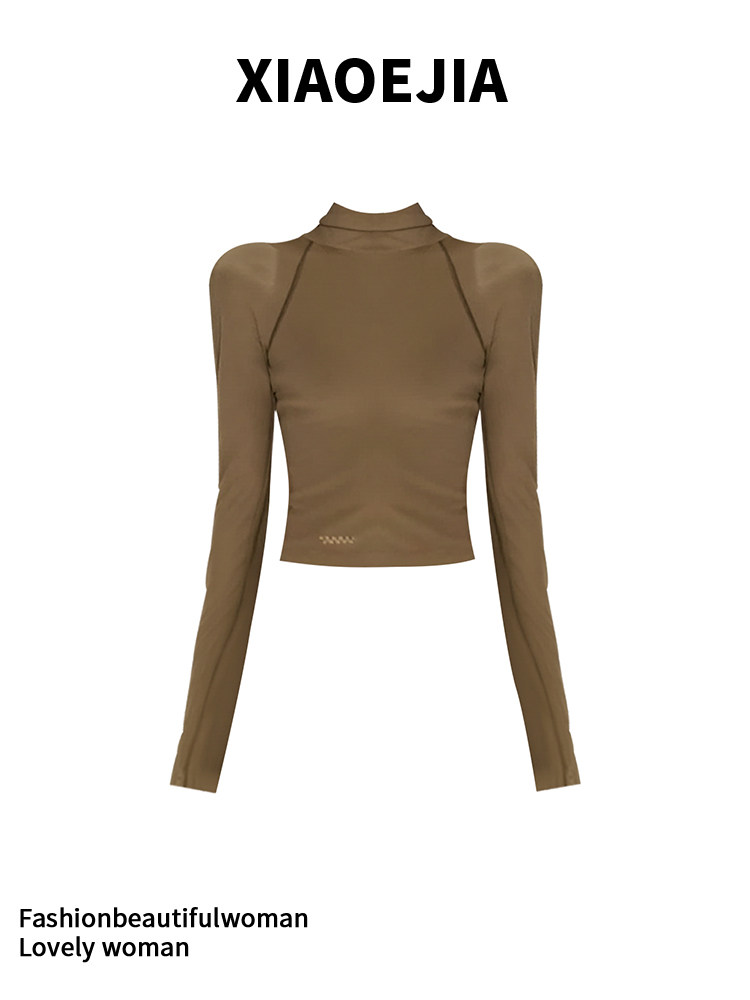 Turtleneck Knit 90S - T-shirt Gotica Verde da Donna, Stile