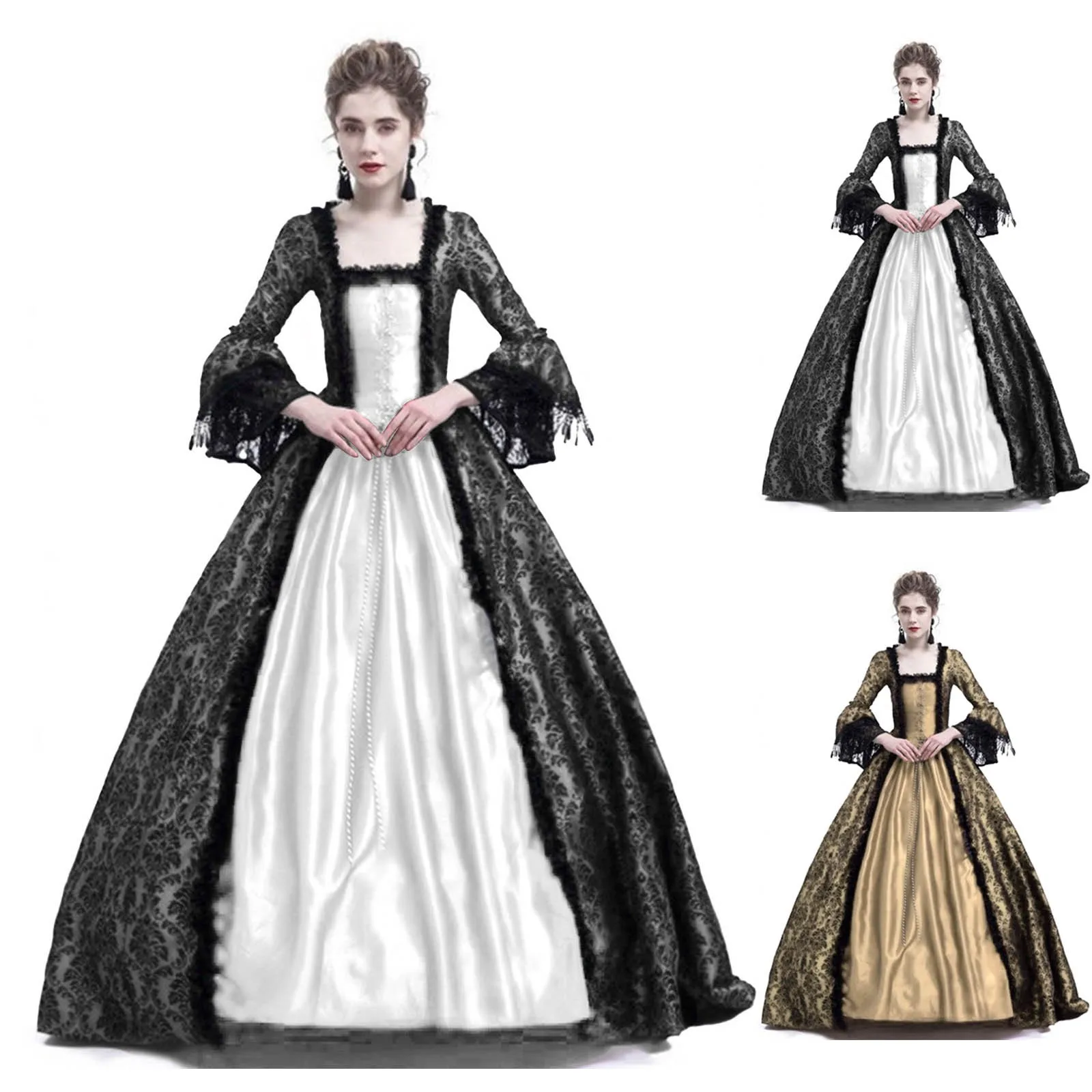 Vintage Victorian Fashion - Costume di Halloween per Donna, Abito