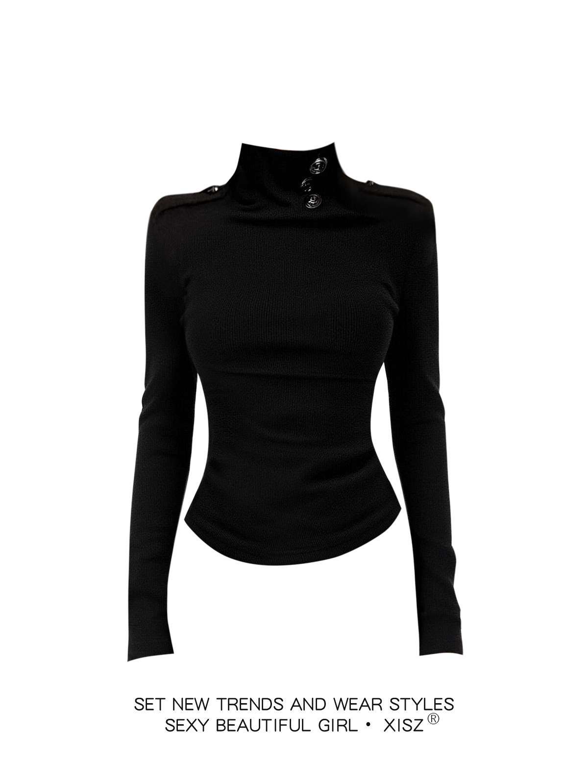Maglietta Gotica Nera da Donna - Turtleneck Knit 90S recensione e prezzo