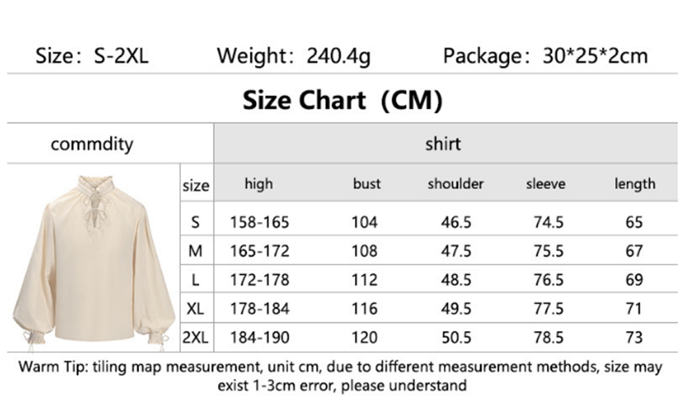 Camicia da Pirata Medievale Ri - Vintage Victorian Fashion recensione e prezzo